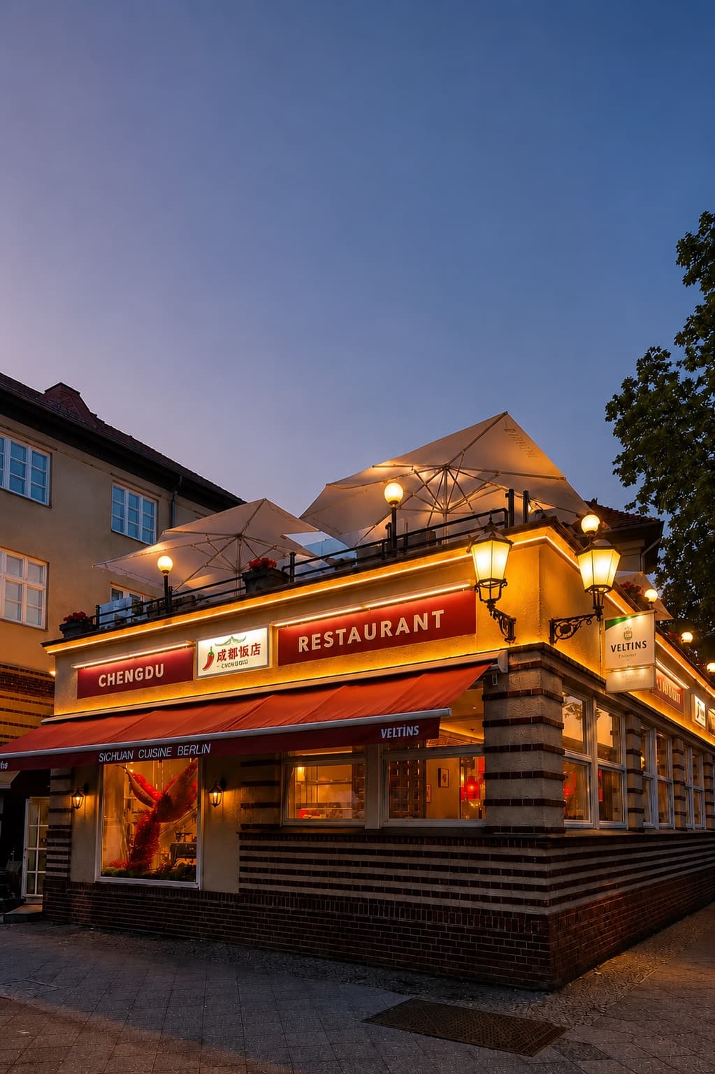 Außenansicht des ChengDu Restaurant am Breitenbachplatz