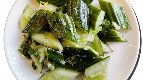 Chen’s smashed cucumber with spring onion